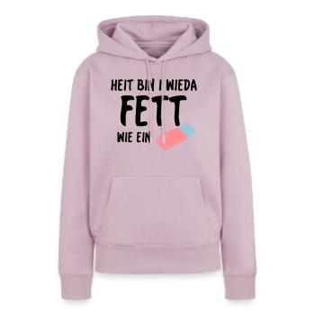 Fett wie ein Radierer - Frauen Premium Bio Hoodie - Altrosa - Vorne - Julia (174cm)