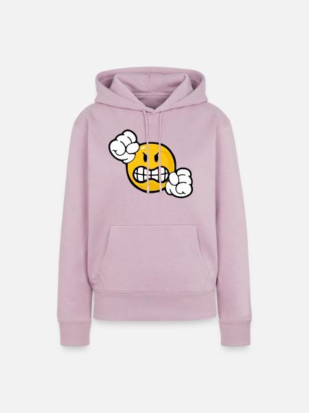 Smiley Anger - Frauen Premium Bio Hoodie - Altrosa