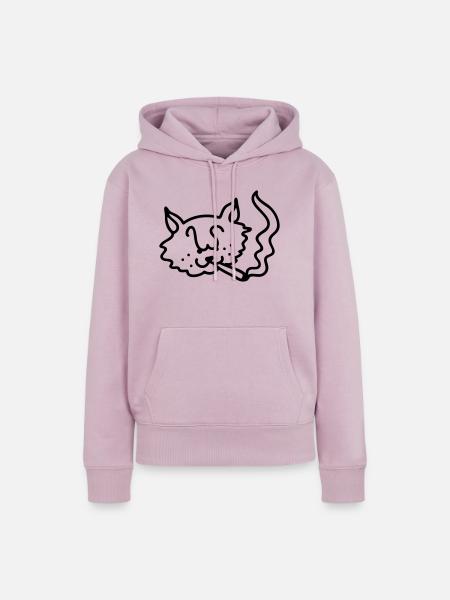Rauchende Katze - Line - Frauen Premium Bio Hoodie - Altrosa