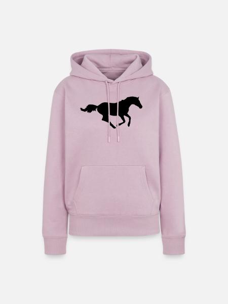 horse silhouette - Frauen Premium Bio Hoodie - Altrosa