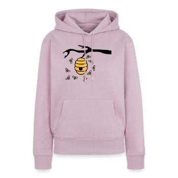 Beehive Branch - Sweat à capuche Premium bio Femme - rose poudré - Devant - Julia (174cm)