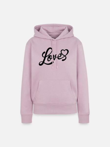 love - Frauen Premium Bio Hoodie - Altrosa