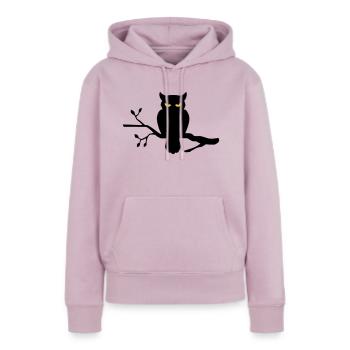 Eule auf Ast - Frauen Premium Bio Hoodie - Altrosa - Vorne - Julia (174cm)