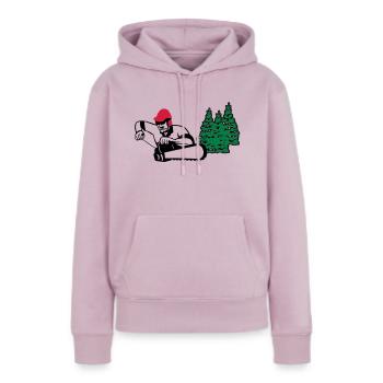 holzfäller - Frauen Premium Bio Hoodie - Altrosa - Vorne - Julia (174cm)