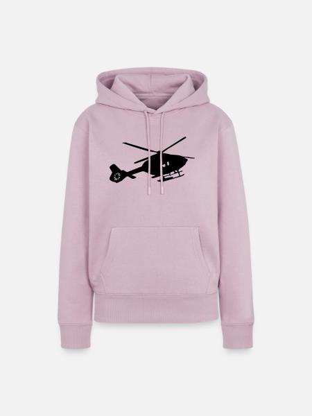 helikopter silhouette - Frauen Premium Bio Hoodie - Altrosa