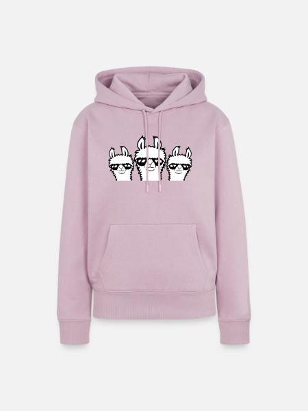 3 Lamas Sonnenbrillen Team Crew Drei Freunde Crew - Frauen Premium Bio Hoodie - Altrosa