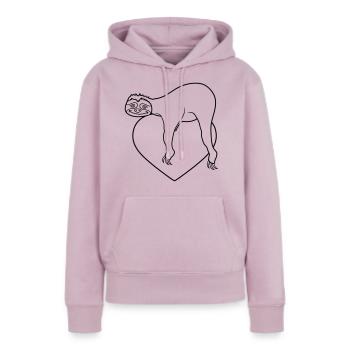 herz liebe faultier entspannen muede chillen haeng - Frauen Premium Bio Hoodie - Altrosa - Vorne - Julia (174cm)
