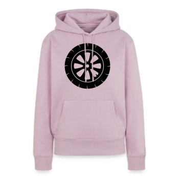 pneu moto conduite permis de conduire - Sweat à capuche Premium bio Femme - rose poudré - Devant - Julia (174cm)