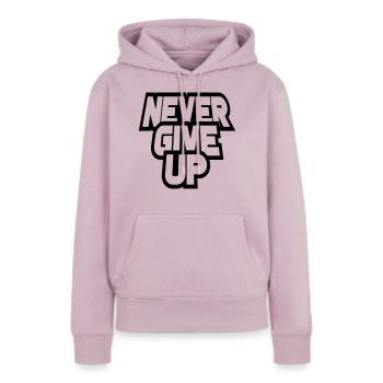 durchhalten cool never give up durchgestrichen log - Frauen Premium Bio Hoodie - Altrosa - Vorne - Julia (174cm)