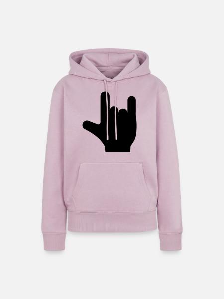 Rock n Roll Hand - Frauen Premium Bio Hoodie - Altrosa