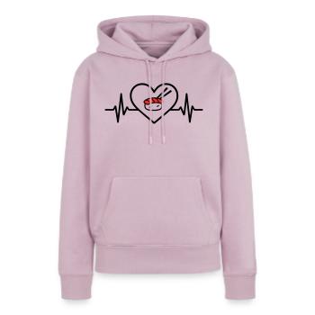 Sushi Japanische Kueche Herz - Frauen Premium Bio Hoodie - Altrosa - Vorne - Julia (174cm)