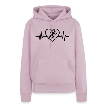 Leichtathletik Laeufer Sprint Herz - Frauen Premium Bio Hoodie - Altrosa - Vorne - Julia (174cm)