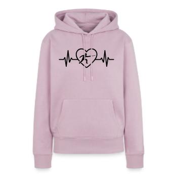 Fechten Herz - Frauen Premium Bio Hoodie - Altrosa - Vorne - Julia (174cm)