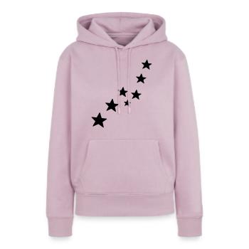 stars - Sweat à capuche Premium bio Femme - rose poudré - Devant - Julia (174cm)