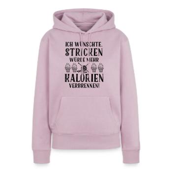 Kalorien stricken - Frauen Premium Bio Hoodie - Altrosa - Vorne - Julia (174cm)