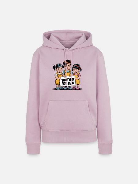 WARTEN AUF PAPA - Frauen Premium Bio Hoodie - Altrosa