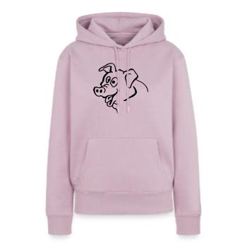 Doofe Sau - Frauen Premium Bio Hoodie - Altrosa - Vorne - Julia (174cm)