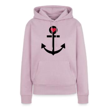 anker herz schifffahrt kapitän - Frauen Premium Bio Hoodie - Altrosa - Vorne - Julia (174cm)