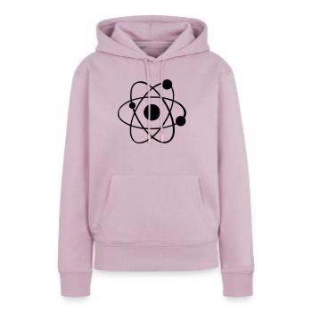 Atome - Sweat à capuche Premium bio Femme - rose poudré - Devant - Julia (174cm)