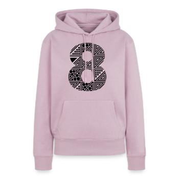 Acht Zahl 8 - Frauen Premium Bio Hoodie - Altrosa - Vorne - Julia (174cm)