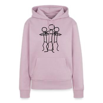 beleidigt team 3 freunde crew strichmaennchen arme - Frauen Premium Bio Hoodie - Altrosa - Vorne - Julia (174cm)