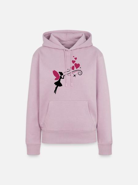 fairy fee hearts - Frauen Premium Bio Hoodie - Altrosa