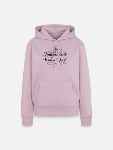 Independent. With a dog. - Frauen Premium Bio Hoodie - Altrosa