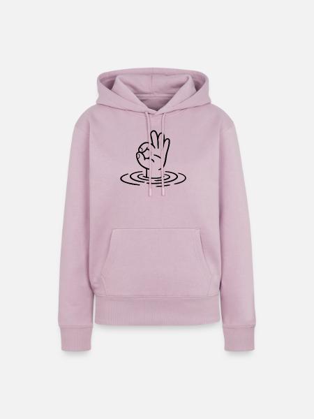 OK Zeichen Hand Wellen - Frauen Premium Bio Hoodie - Altrosa