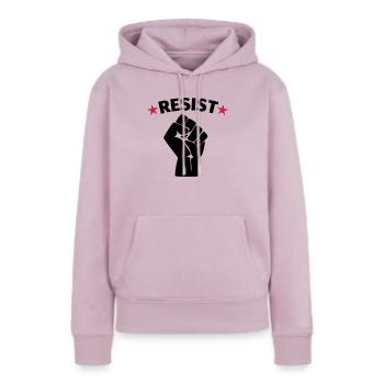 Faust Widerstand Protest - Frauen Premium Bio Hoodie - Altrosa - Vorne - Julia (174cm)