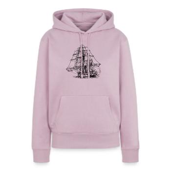 Schiff - Frauen Premium Bio Hoodie - Altrosa - Vorne - Julia (174cm)
