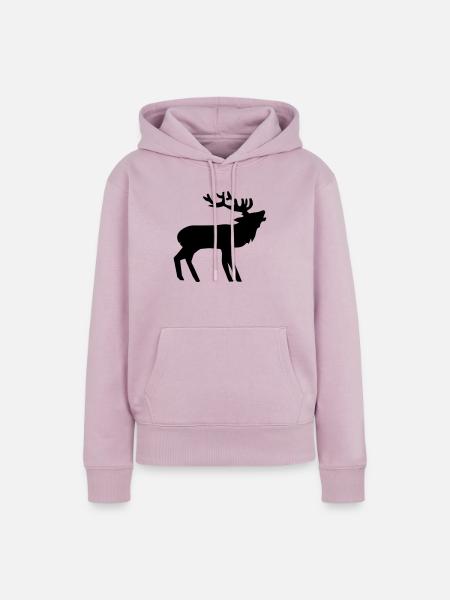 Hirsch - Frauen Premium Bio Hoodie - Altrosa