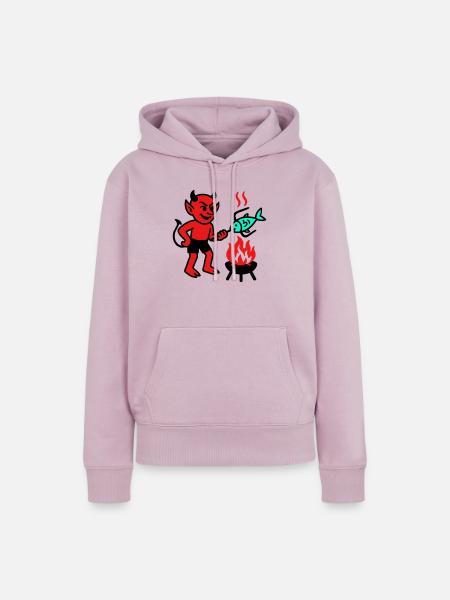 Devil with Fish - Frauen Premium Bio Hoodie - Altrosa