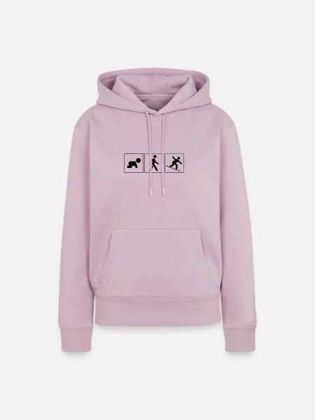 Snowboarder Evolution Schnee Boarder Geschenk - Frauen Premium Bio Hoodie - Altrosa