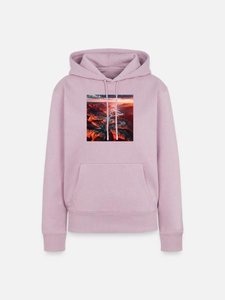 Fluss Landschaft - Frauen Premium Bio Hoodie - Altrosa