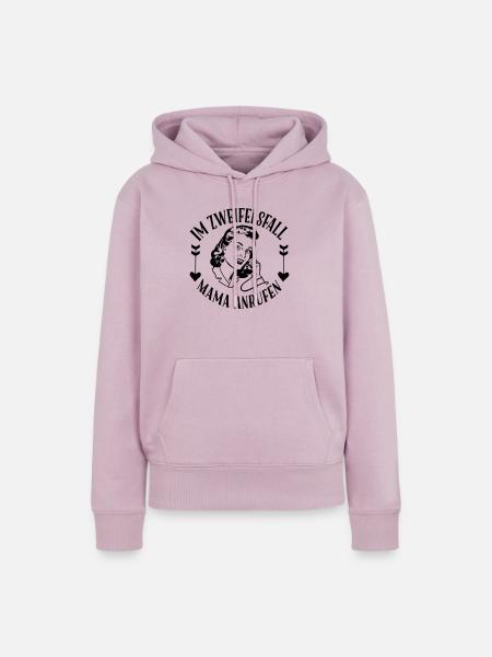 Im Zweifelsfall Mama anrufen - Frauen Premium Bio Hoodie - Altrosa