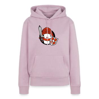 Duck Knight Armor Épée Bouclier Casque Combattant - Sweat à capuche Premium bio Femme - rose poudré - Devant - Julia (174cm)