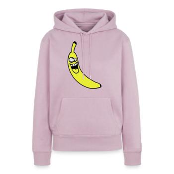 Crazy Banana - Sweat à capuche Premium bio Femme - rose poudré - Devant - Julia (174cm)