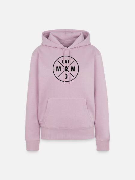 Cat Mom - Frauen Premium Bio Hoodie - Altrosa