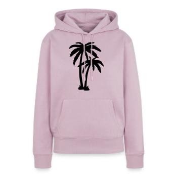 palme_f1 - Sweat à capuche Premium bio Femme - rose poudré - Devant - Julia (174cm)