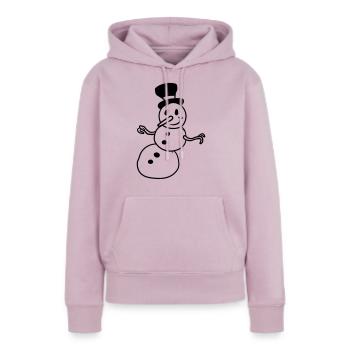 cartoon schneemann comic froehlicher zylinder hut - Frauen Premium Bio Hoodie - Altrosa - Vorne - Julia (174cm)