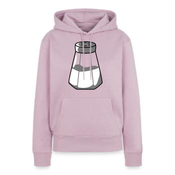 Conception de distributeur de sel - Sweat à capuche Premium bio Femme - rose poudré - Devant - Julia (174cm)