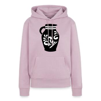 Bembel Motif - Sweat à capuche Premium bio Femme - rose poudré - Devant - Julia (174cm)