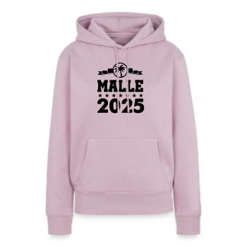MALLE 2025 - Sweat à capuche Premium bio Femme - rose poudré - Devant - Julia (174cm)