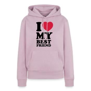 I love my bestfriend - Frauen Premium Bio Hoodie - Altrosa - Vorne - Julia (174cm)