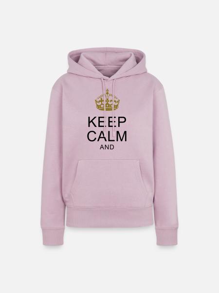 KEEP-CALM-SHIRTS.com ... Dein Text ARIAL - Frauen Premium Bio Hoodie - Altrosa