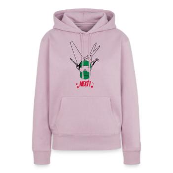 Chirurgien - Sweat à capuche Premium bio Femme - rose poudré - Devant - Julia (174cm)
