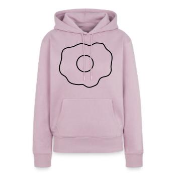 kontur oben spiegelei essen lecker hunger kochen b - Frauen Premium Bio Hoodie - Altrosa - Vorne - Julia (174cm)