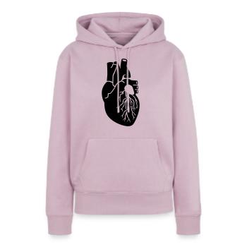 Herz - Frauen Premium Bio Hoodie - Altrosa - Vorne - Julia (174cm)