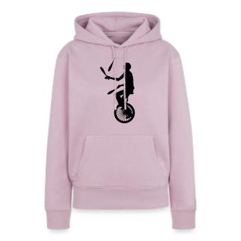 Monocycle - Monocycle - Sweat à capuche Premium bio Femme - rose poudré - Devant - Julia (174cm)