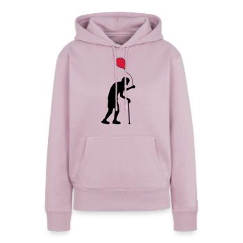 Opa mit Luftballon - Frauen Premium Bio Hoodie - Altrosa - Vorne - Julia (174cm)